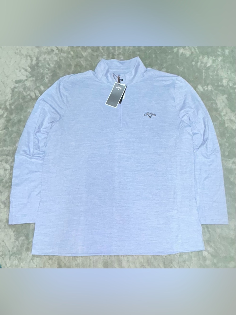Callaway Golf 1/4 Zip Pullover XL Chambray Light Blue Hydrofuge Water Repellent